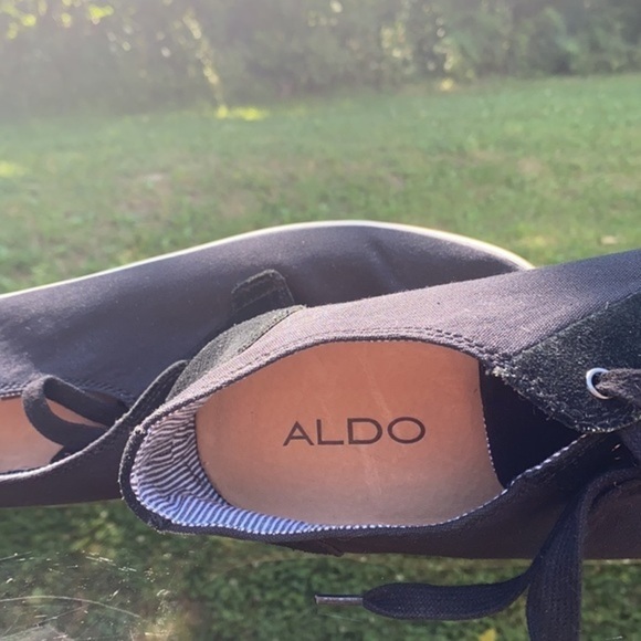 Aldo canvas low top sneaker black,size 11